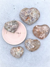 Load image into Gallery viewer, Flower Agate Hearts - Intuitively Selected