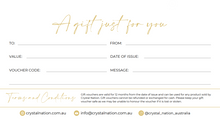 Load image into Gallery viewer, Crystal Nation Gift Voucher (PHYSICAL VOUCHER Sent to You)
