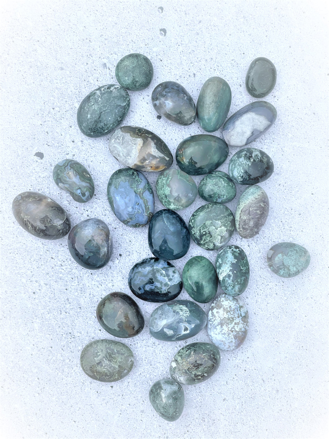 Moss Agate Tumbles - Intuitively Selected