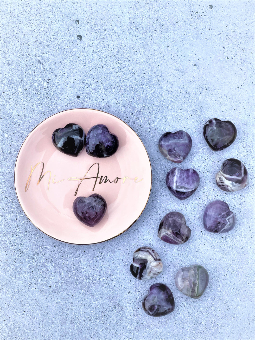 Chevron Amethyst Hearts - Intuitively Selected