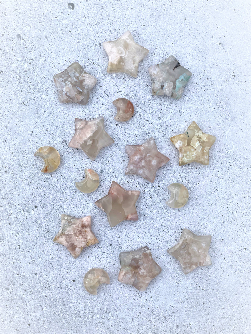 Flower Agate Stars and Moons - Intuitively Selected