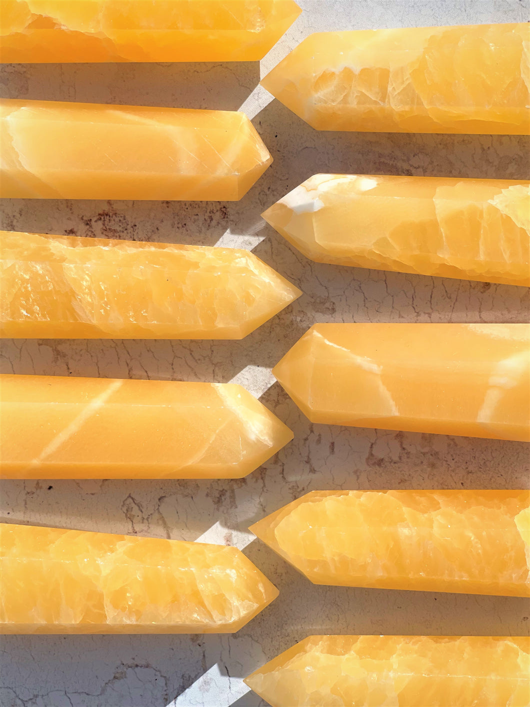 Orange Calcite Points - Intuitively Selected